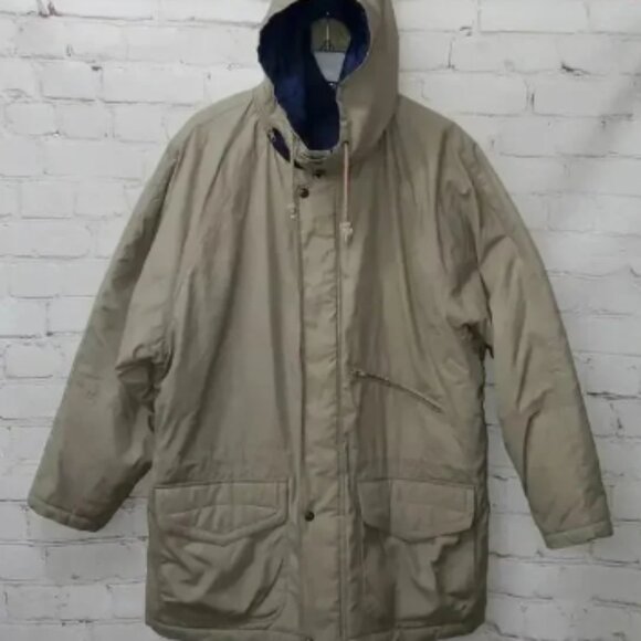 London Fog All Weather Khaki Lined Field Winter Coat Men's Size 44 Regular - Picture 1 of 13